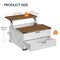 White Lift Top Coffee Table with Hidden Storage and Drawers for Living Room